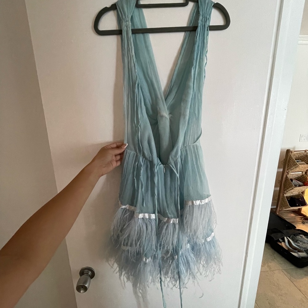 Dana Foley NYC Ostrich Feather Dress - Picture 4 of 7